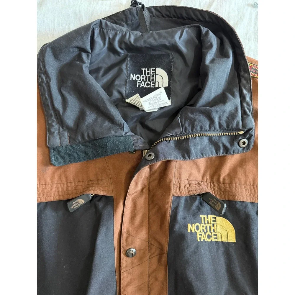 Vtg North Face Extreme Gear Jacket Mens L Brown Colorblock Aztec Southwestern